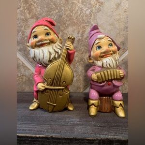 Two Japan Made Vintage Plaster Elves.